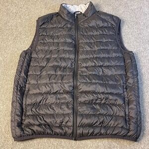 SKYR Mens XL Duck Down Puffer Vest Black Full Zip Sleeveless Lightweight Quilted